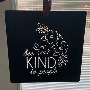 See through metal sign